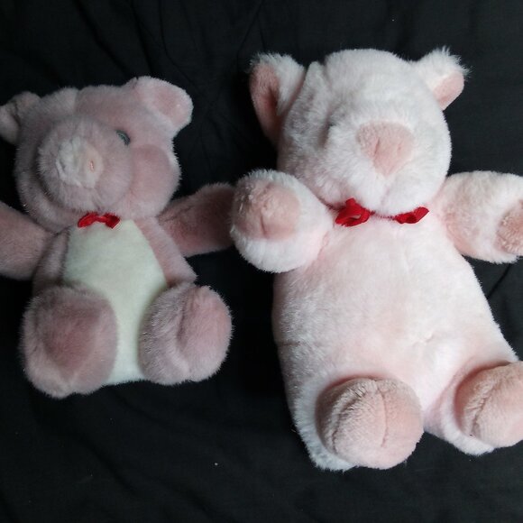 Vintage 80s Gund Pig Plush Stuffed Animals (2) - Picture 1 of 8